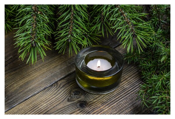 Obraz - vianočná sviečka (90x60 cm)
