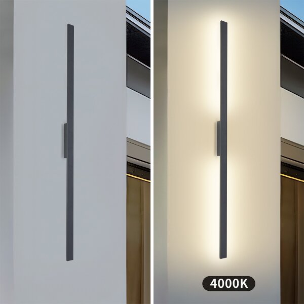 Brilagi - vonkajšie nástenné LED svietidlo LUNA, 30 W, 230 V, 4000 K, IP65, 150 cm, antracit, CRI 90