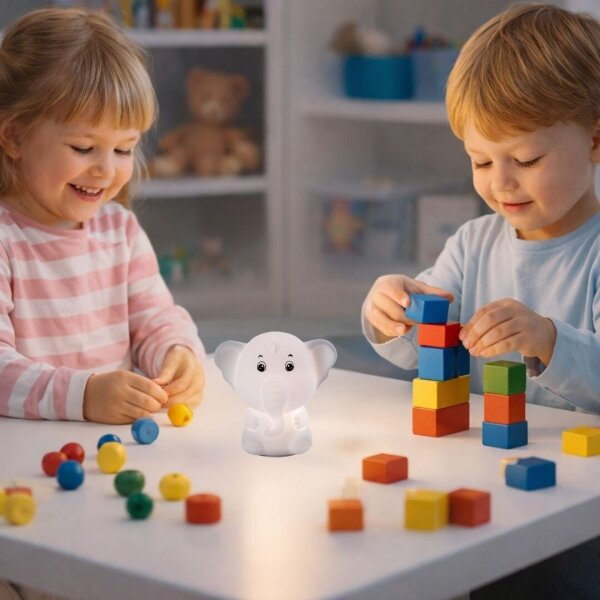 Rabalux 76042 - RGB LED dotykové nočné svetlo LIGHTIMALS LED/0,05W/1xCR2032 slon
