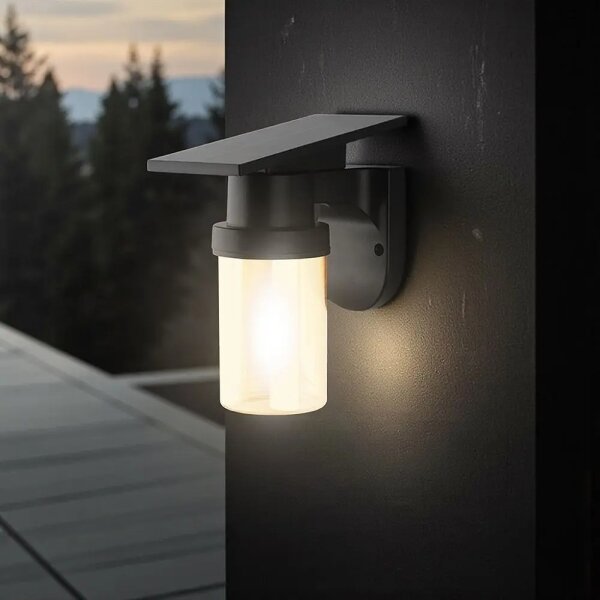 LED Sol nástenné svietidlo LED/3,7V 2700/3200/5000K IP54 1800 mAh čierna/dymová béžová +DO