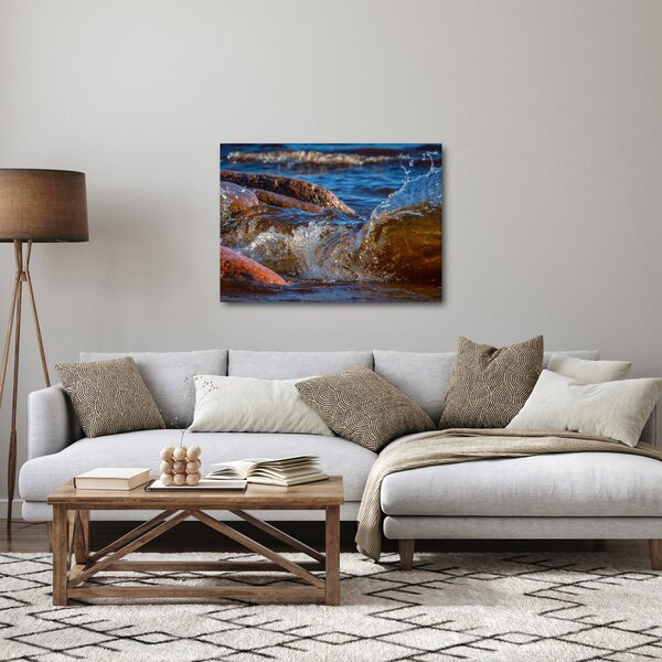 Detailný obraz - voda medzi kameňmi (70x50 cm)
