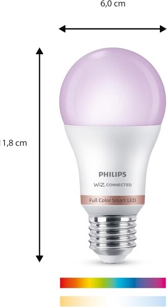 LED RGB stmievateľná žiarovka Philips SMART A60 E27/8,5W/230V 2200-6500K + diaľkový ovládač