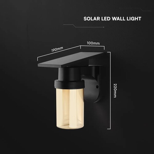 LED Sol nástenné svietidlo LED/3,7V 2700/3200/5000K IP54 1800 mAh čierna/dymová béžová +DO