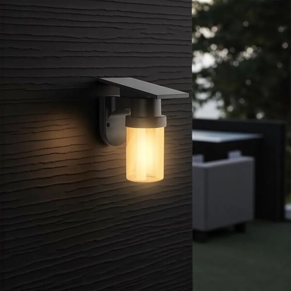 LED Sol nástenné svietidlo LED/3,7V 2700/3200/5000K IP54 1800 mAh čierna/dymová béžová +DO