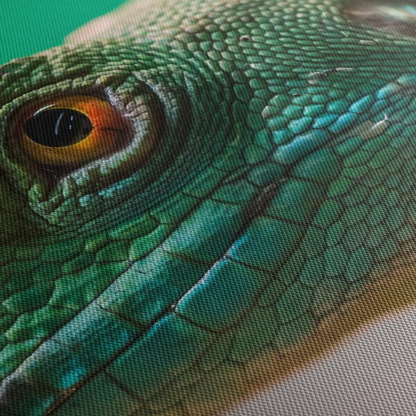 Detailný obraz jaštera (s hodinami) (90x30 cm)