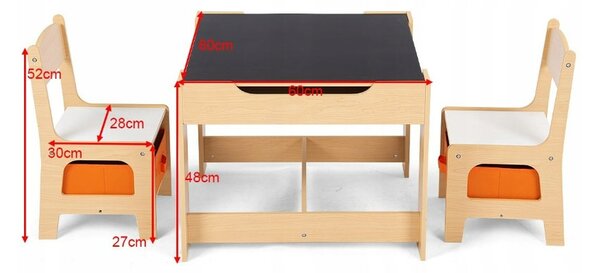 Vulpi Multifunkčný detský stolík so stoličkami Costy