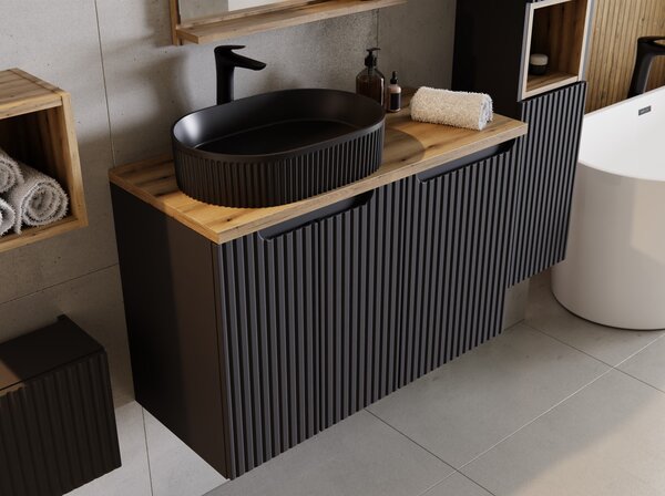 Skrinka pod umývadlo NOVA Black 82-50-2D | 50 cm s dvierkami | FAVI.sk