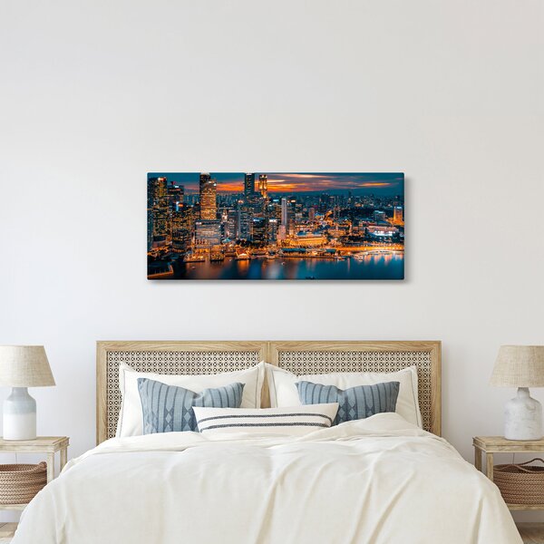 Obraz nočného mesta (120x50 cm)