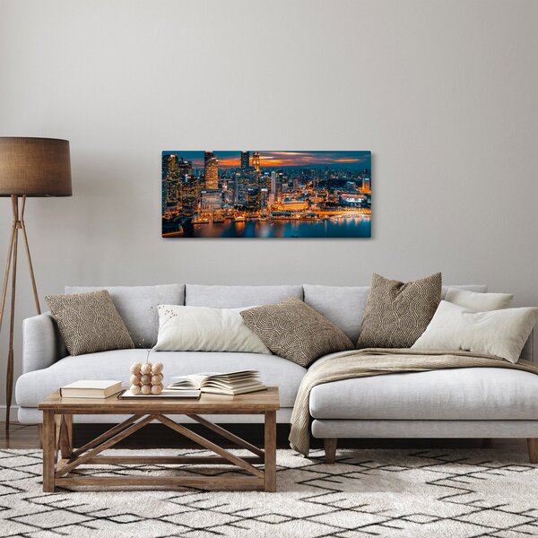 Obraz nočného mesta (120x50 cm)