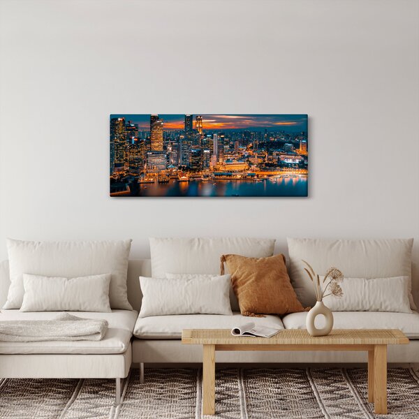 Obraz nočného mesta (120x50 cm)