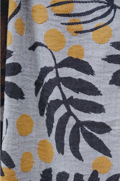 Merino deka Pihapuu 135x180, sivo-žlto-čierna