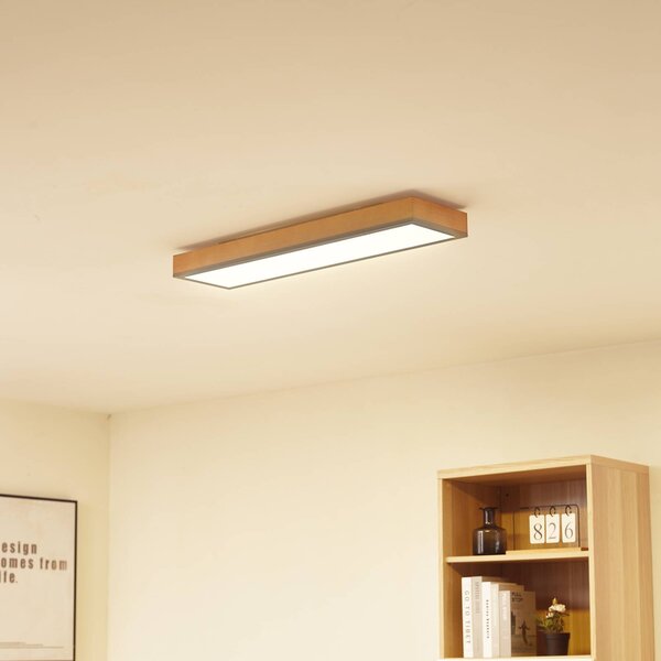 Stropné svietidlo Lindby Laviona LED s 80 cm, Svetlé drevo, Obývacia izba / jedáleň, Drevo, Moderný, Stropné svetlo