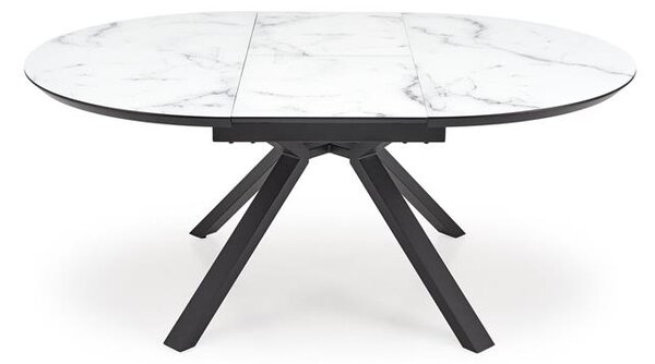 Halmar Rozkladací stôl VERTIGO 130-180 cm, doska - biely mramor, nohy - čierne