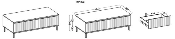 TV stolík OSAKA 302 - kašmír