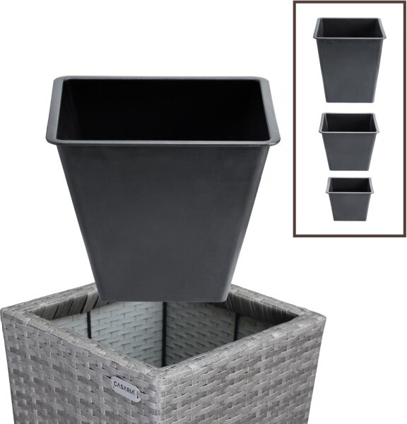 Ratanový kvetináč BEN02 set-3 kusy siva výška 40cm 60cm 80cm