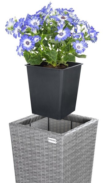 Ratanový kvetináč BEN02 set-3 kusy siva výška 40cm 60cm 80cm