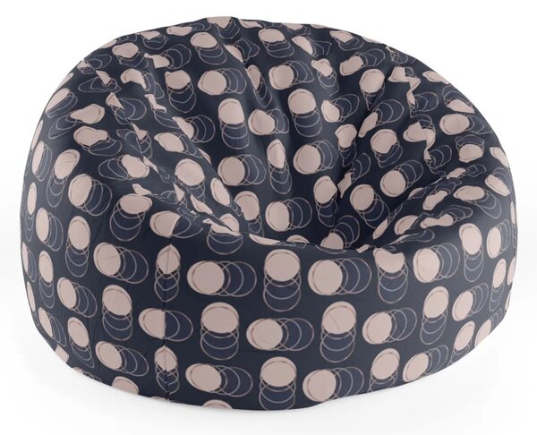Sablio Sedací vak Cocoon Kruhy a bodky - 75 x 45 x 35 cm