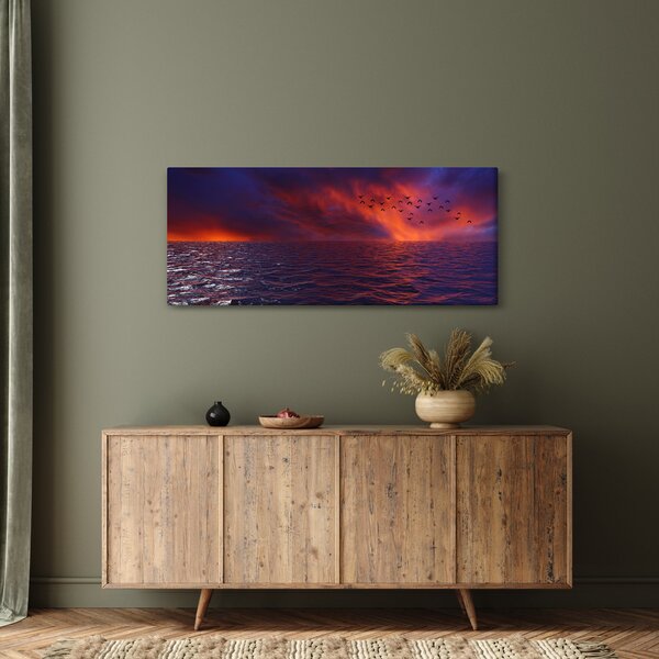 Obraz mora s vtákmi (120x50 cm)