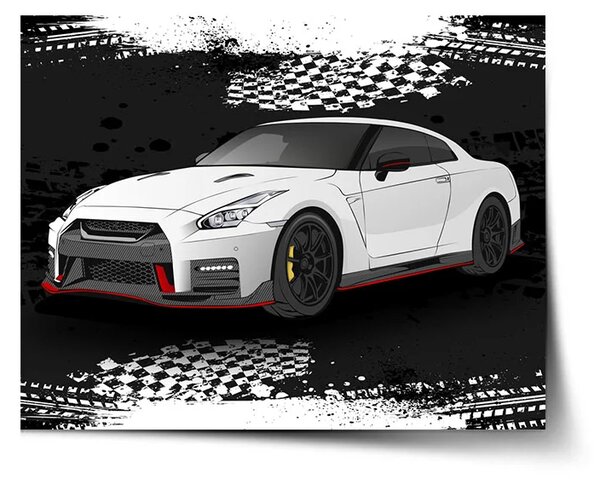 Sablio Plagát Nissan GTR 35 Čierny - 60x40 cm