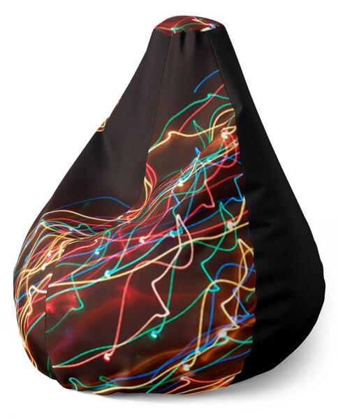 Sablio Sedací vak Pear Svetelný efekt - 70 x 95 x 15 cm