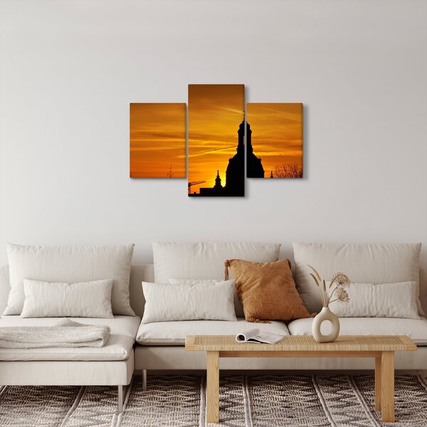 Obraz kostola pri západe slnka (90x60 cm)