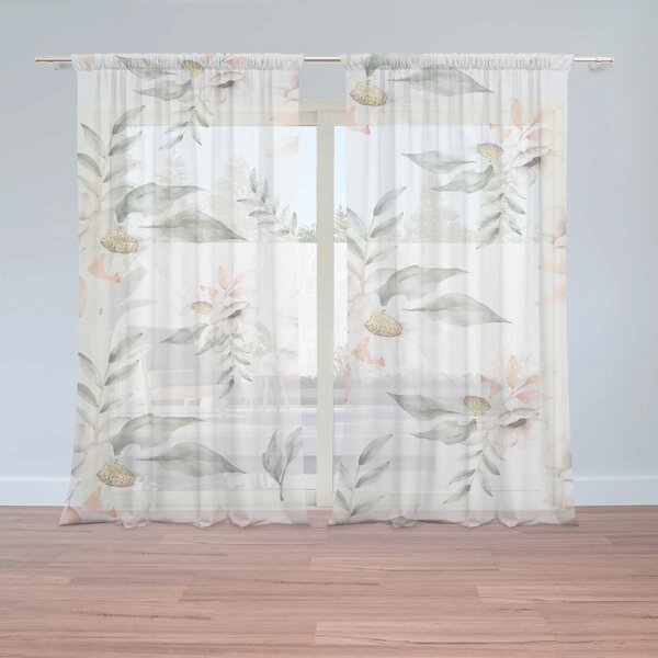Sablio Záclony Romantika na lúke: 2ks 150x250cm