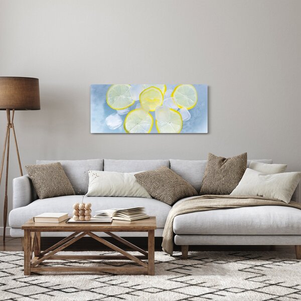 Obraz citróna v ľade (120x50 cm)