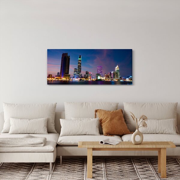 Obraz nočného mesta (120x50 cm)
