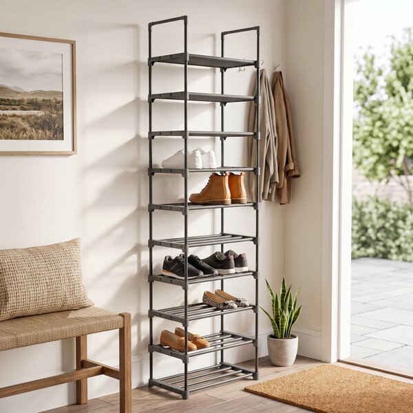 REGÁL NA TOPÁNKY, čierna, 45/174/30 cm Boxxx - Online Only drobný nábytok, Online Only