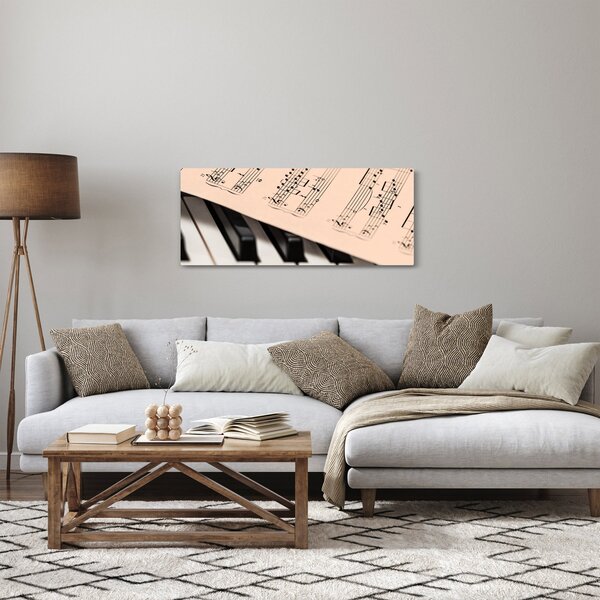 Obraz klavíra s notami (120x50 cm)