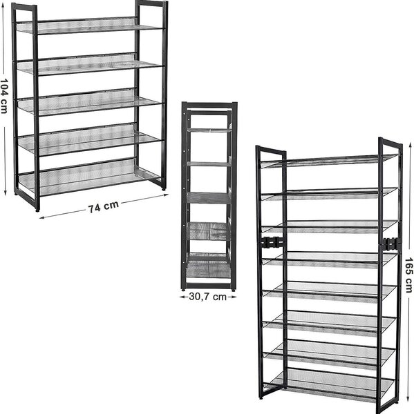 REGÁL NA TOPÁNKY, čierna, 74/104/31 cm - Online Only drobný nábytok, Online Only