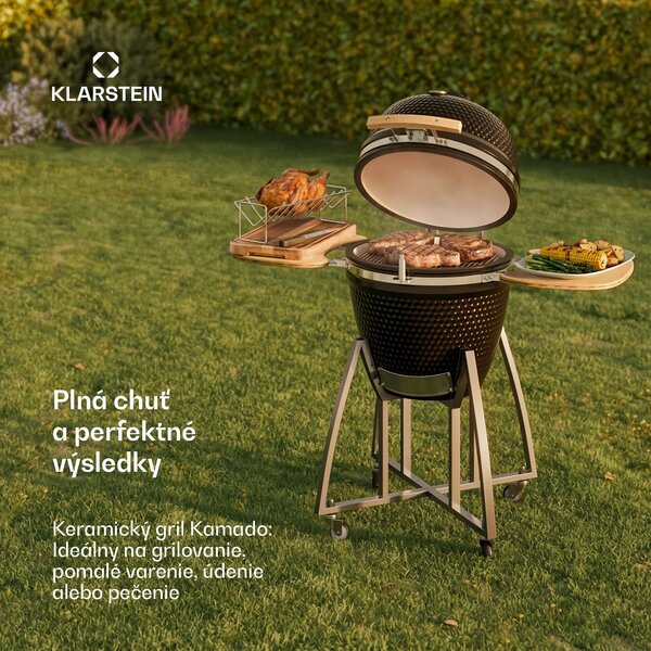 Klarstein Kingsize, kamado gril, keramický, 21", údenie, pomalé pečenie, nehrdzavejúca oceľ