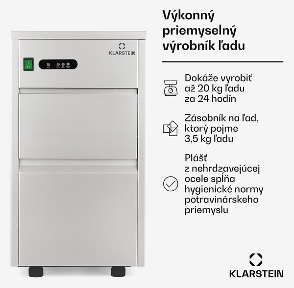 Klarstein Powericer XL, výrobník ľadu, priemyselné zariadenie na výrobu kociek ľadu, 145 W