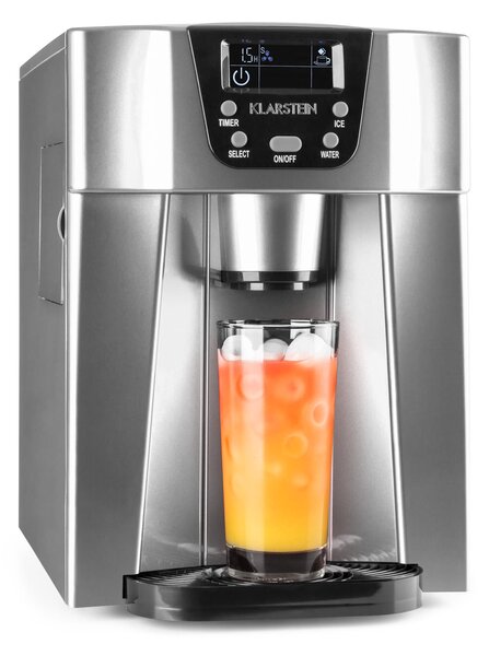Klarstein Ice Volcano 2 GS, výrobník ľadu, 13 kg/24 h, zariadenie na výrobu ľadu, LED, strieborný