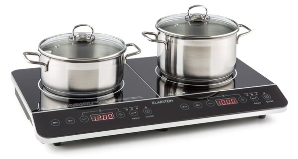 Klarstein VariCook Slim, indukčný varič, 3500 W, 240 °C, 2 platne, časovač, dotykové ovládanie