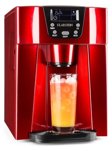 Klarstein Ice Volcano 2 G, výrobník ľadu, 12 kg/24 h, zariadenie na výrobu ľadu, LED, červený