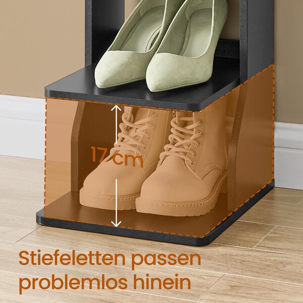 REGÁL NA TOPÁNKY, čierna, 26,4/110,4/30 cm MID.YOU - Online Only drobný nábytok, Online Only