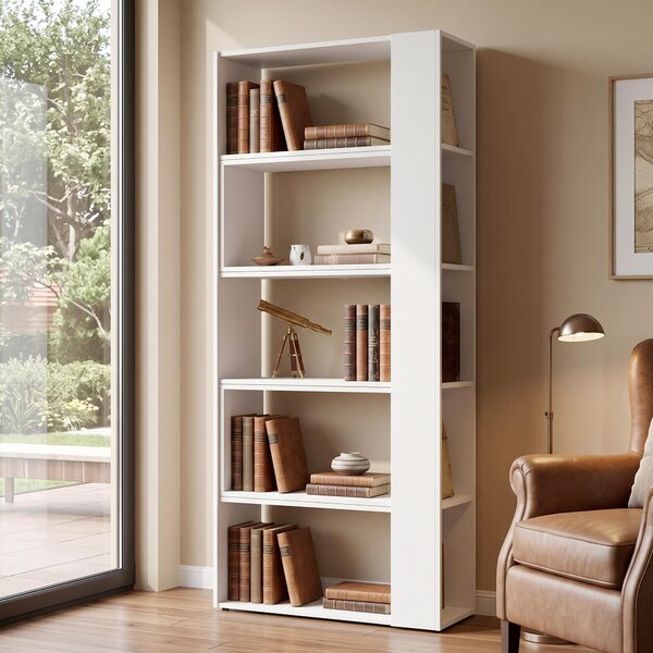 REGÁL, biela, 82-146/180/35 cm Modern Living - Regály