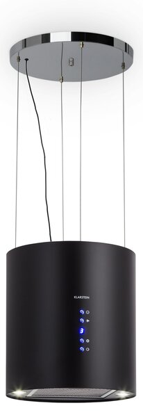Klarstein Barett, digestor, 35 cm, ostrovčekový, 522 m³/h, LED, filter s aktívnym uhlím, čierny