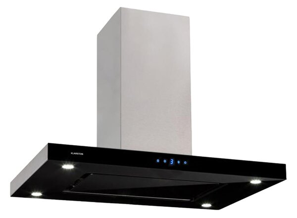 Klarstein Valeria ostrovný digestor 90 cm 642 m³/h odsávanie Touch LED sklo nerez