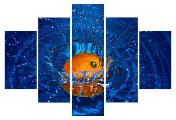 Obraz - pomaranč vo vode (150x105 cm)