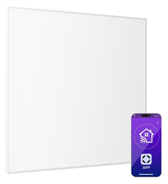 Klarstein Wonderwall 1200 Smart, infračervený ohrievač, 100 x 120 cm, 1200 W, týždenný časovač, IP24, biely