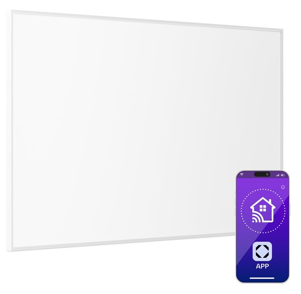 Klarstein Wonderwall 600 Smart, infračervený ohrievač, 60 x 100 cm, 600 W, týždenný časovač, IP24, biely