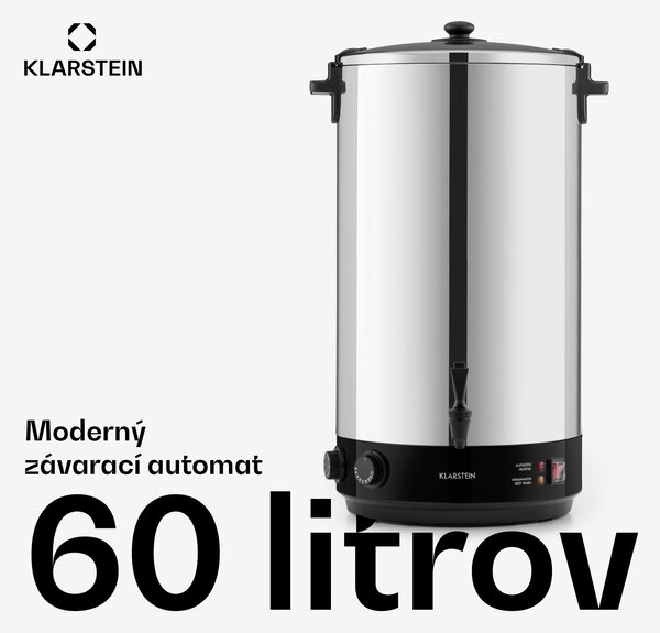 Klarstein KonfiStar 60, zavárací hrniec, dávkovač nápojov, 60 l, 2500 W, 110 °C, 120 min, nehrdzavejúca oceľ