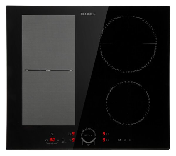 Klarstein Delicatessa 60 Hybrid, vstavaná indukčná varná doska, 7000 W, 4 zóny, čierna