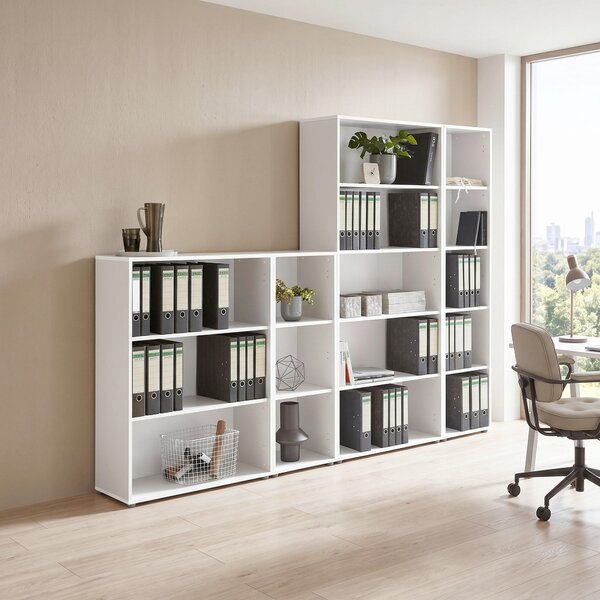 REGÁL NA ŠANÓNY, biela, 257/185,6/33 cm MID.YOU - Online Only kancelárie, Online Only