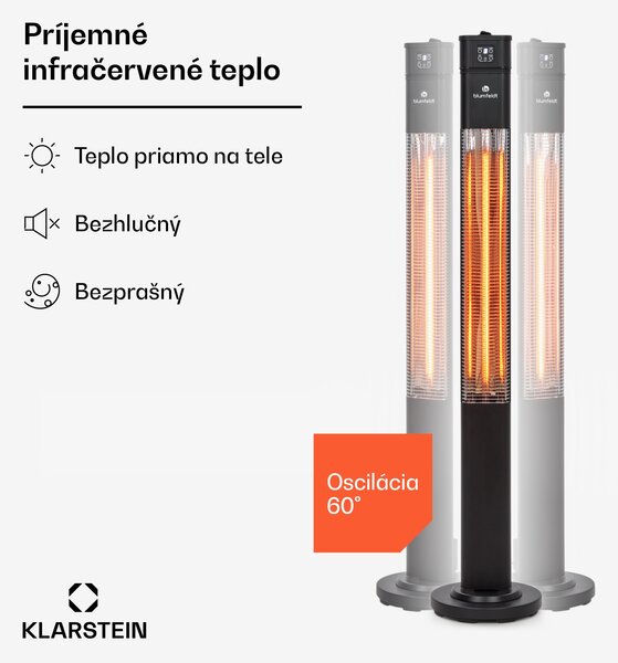 Blumfeldt Heat Guru Plus, infračervený ohrievač, 2000 W, 3 stupne ohrevu, diaľkový ovládač, čierny