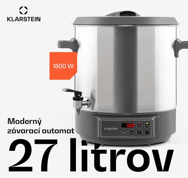 Klarstein Lady Marmalade, zavárací hrniec, dávkovač nápojov, 27 l, 100 °C, , nehrdzavejúa oceľ