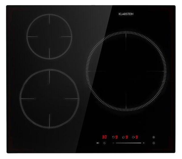 Klarstein Delicatessa 3, indukčná varná doska, 5800 W, 3 zóny, sklokeramika, čierna