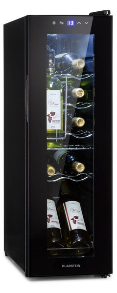 Klarstein Shiraz 12 Slim, vinotéka, 32 l, 12 fliaš, 85 W, 5–18°C, dotykový ovládací panel